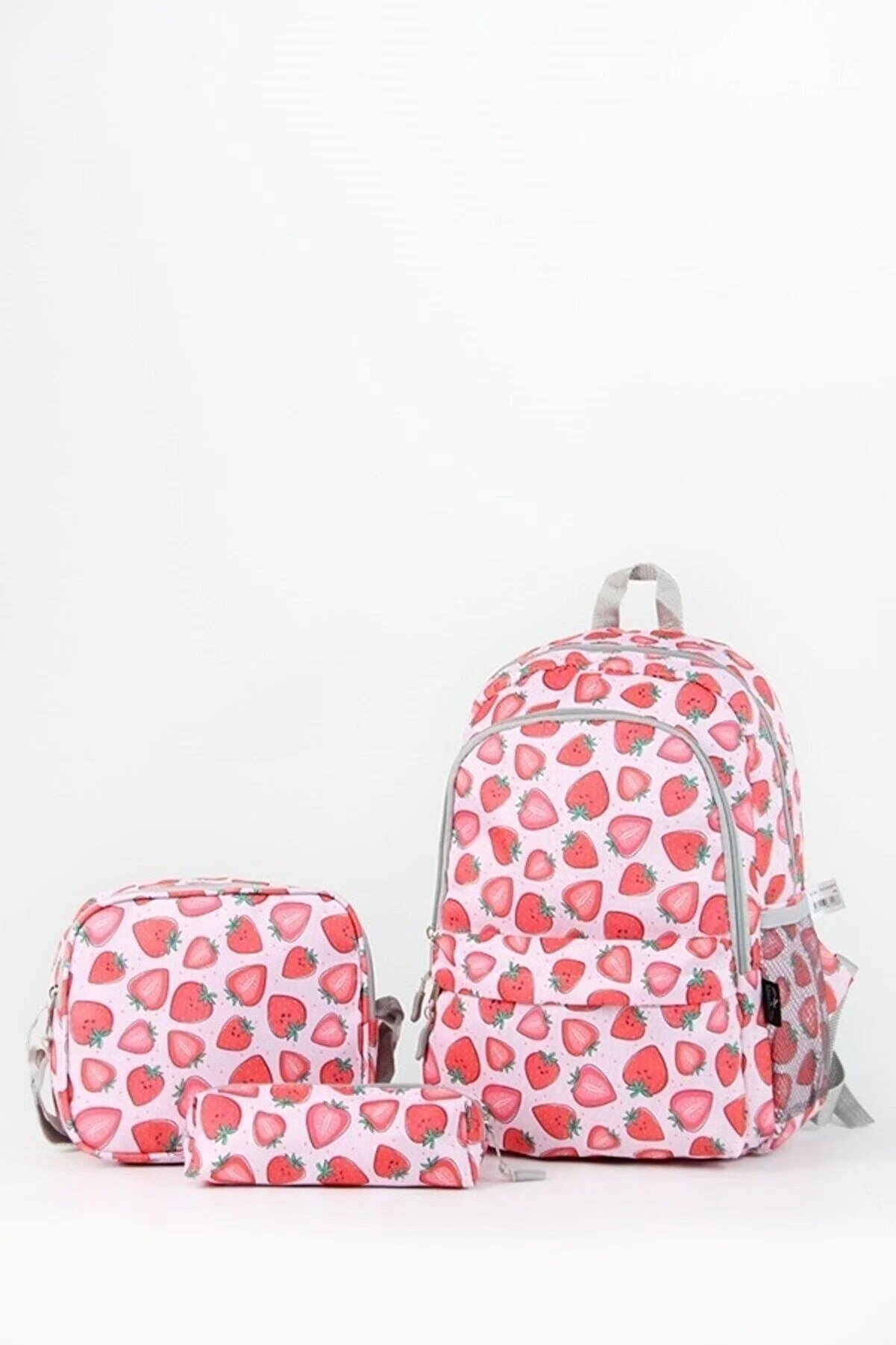 Linerias Strawberry Patterned Triple Primary School Bag Set LNRCAN