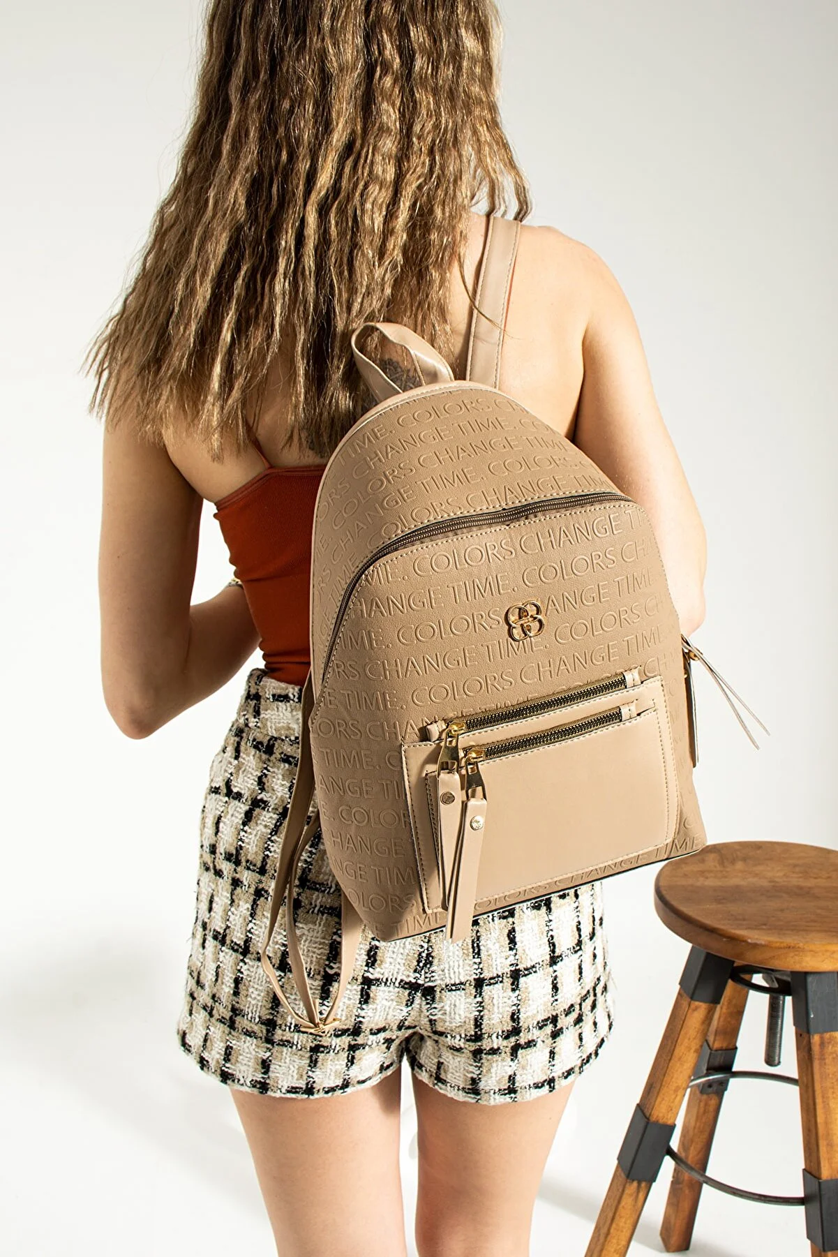 Exquisite Patterns: besmoda's Stylish Backpack with Front Pocket
