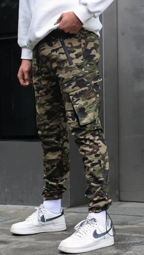 Madmext Green Camouflage Cargo Pocket Mens Jogger Pants 5791