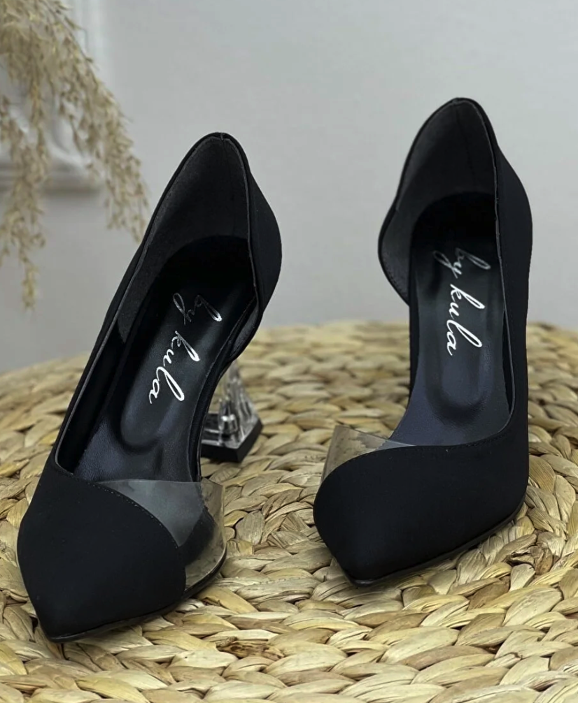 vBirEylül Shoes Transparent Heeled Evening Shoes 7cm