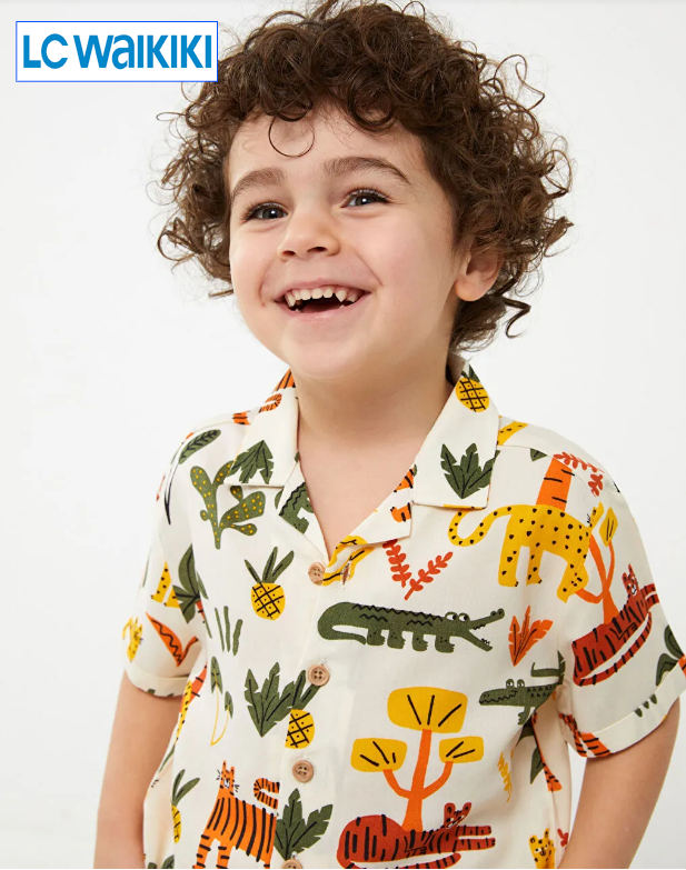LCW baby Printed Short Sleeve Baby Boy Shirt