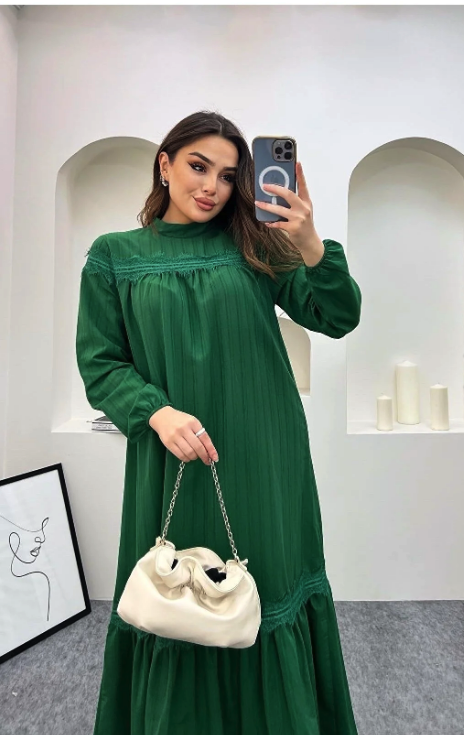 We Have Your Style Hijab Lace Detail Dress 190520230001